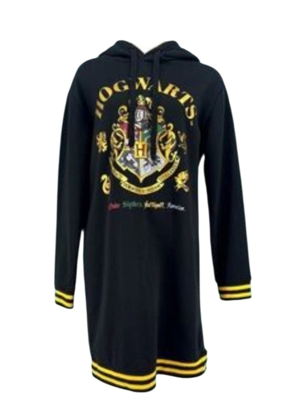Harry Potter Black Hooded Sweatshirt Dress, Size Large